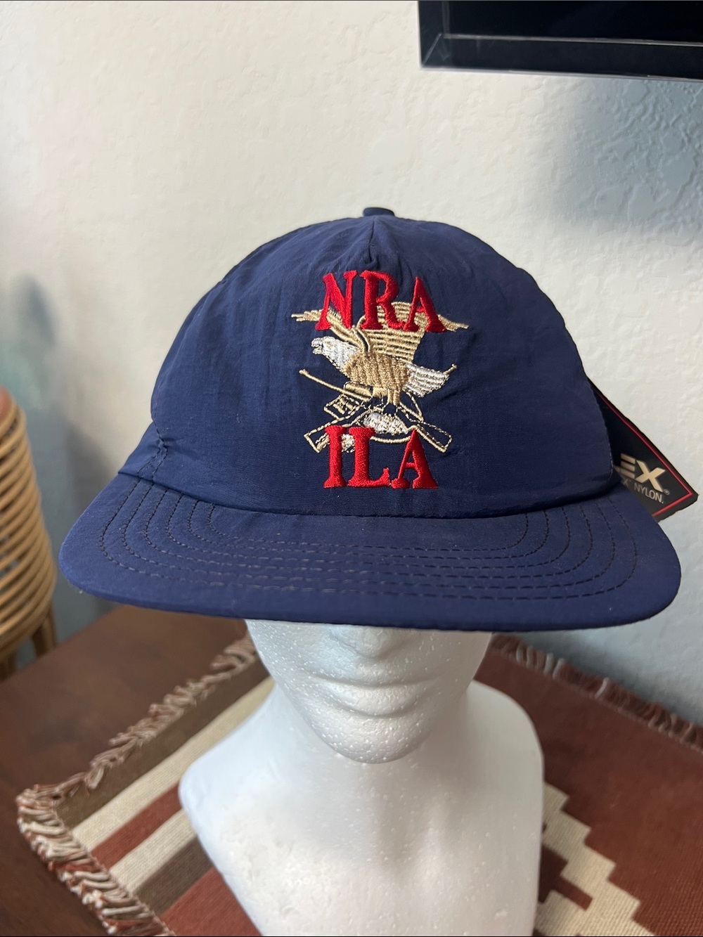 Vintage 90s NRA ILA Supplex Nylon Snapback Hat NWT Deadstock USA 2nd Amendment